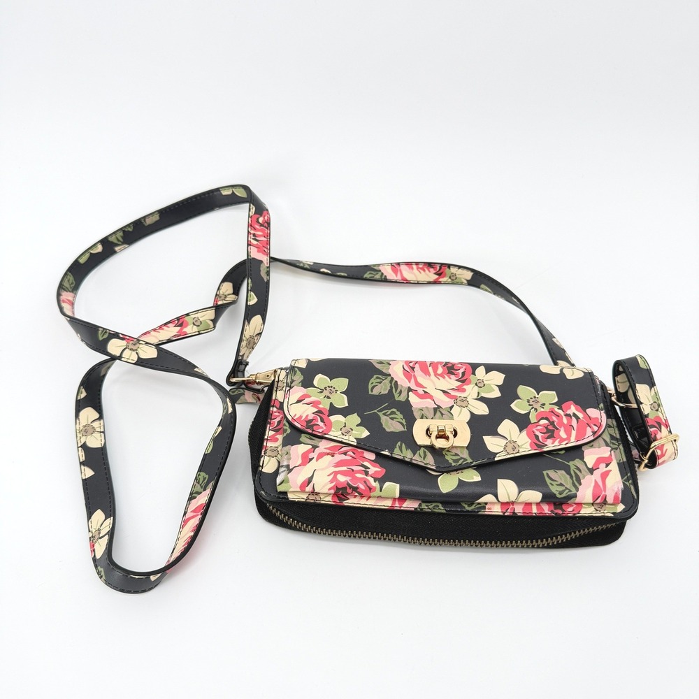 Floral Crossbody Wallet Phone‎ Case Shoulder Strap Feminine Cottage Core Pretty